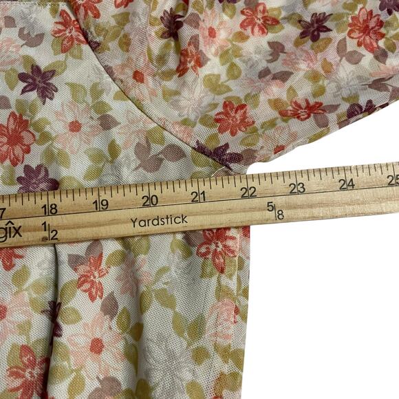 Cocomo Womens Blouse Size 2X Floral Pintuck Stretch Pullover Rolled Tab Sleeves - Picture 10 of 11